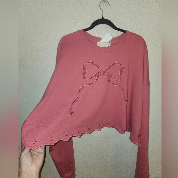 🎀NWT Simply Southern "Skye Top" in "Petal" (Pink) Bow🎀 & Eyelet Cut Outs XXL🎀 - Picture 7 of 10